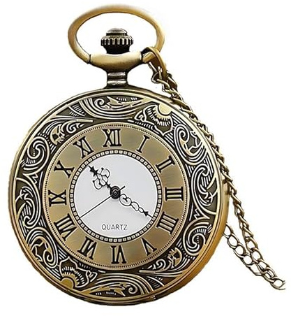 Pocket Watch with Detachable Chain, Men's Pocket & Fob Watches, Classic Roman Numerals Stylish Design for Birthday, Valentine's, Anniversary, Christmas, Father's Day, for Weddings, Cosplay and Gifts
