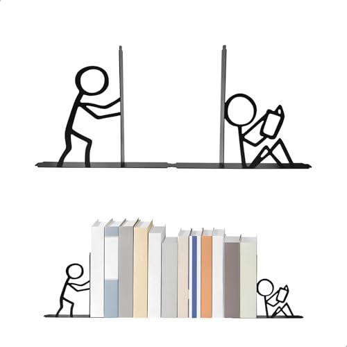 Fermalibri, Fermalibri A Forma di Omini Stilizzati, Impediscono Ai Libri di Scivolare, Per Camere da Letto, Librerie, Uffici, Scuole E per Organizzare la Scrivania, Un Paio