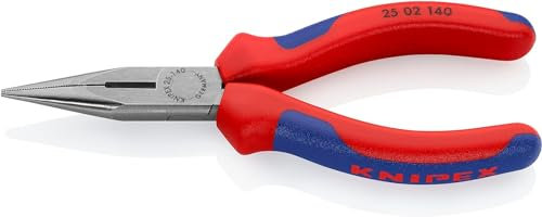 KNIPEX Pinza per meccanica, con becchi mezzotondi con tronchese, pinza per radiotecnici, 140 mm, 25 02 140 SB, confezione self-service/blister