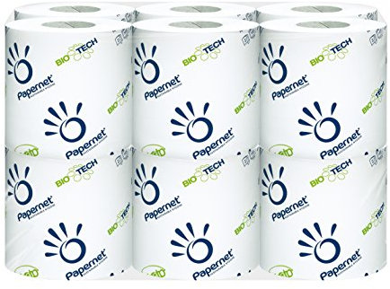Lot de 96 rouleaux de papier toilette avec bande anti-odeurs Bio-Tech, le papier hygiénique de Papernet qui active les fosses biologiques et les maintient propres