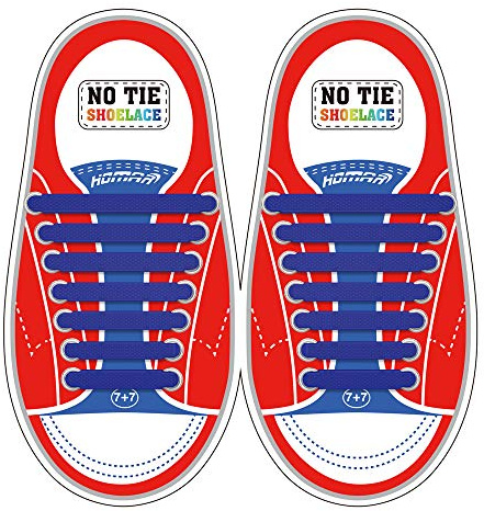 Homar No Tie Lacci per scarpe per bambini e adulti - Impermeabile in silicone elastico piatto Laces Athletic scarpa da corsa con multicolore per Scarpe Sneakerboots bordo e scarpe casual (Kid Size Dark Blue)