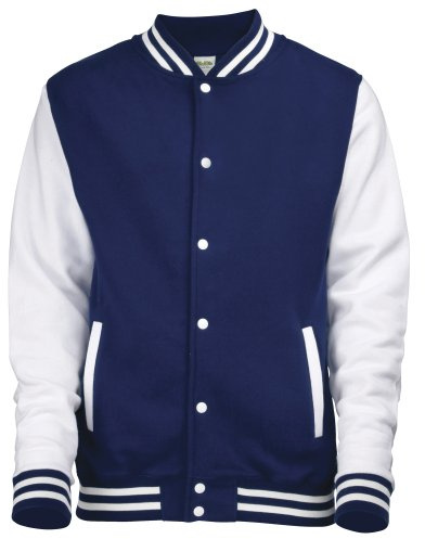 AWDis Unisex Varsity Jacket (S) (Oxford Navy/White)