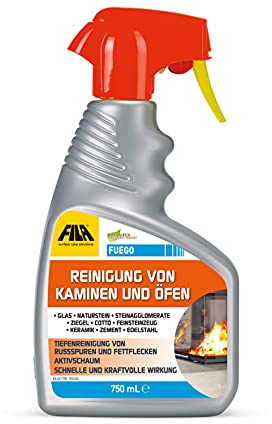 FILA Surface Care Solutions, FUEGO, pulizia di camini e stufe è stato sviluppato: è ideale per rimuovere fuliggine e sporco dai grassi di combustione, 750 ml