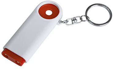 Generico Gettone Portachiavi per Carrello Della Spesa con Luce Led Torcia Moneta 1 EURO (ROSSO)