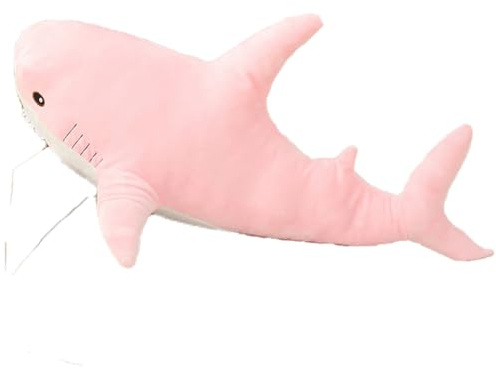 76 cm (30 tum) gigantisk haj-stoppad djurkudde, mjuk hajleksaker, stor haj plyschkuddar för barn, bekväm sovkudde, ryggkudde, docka, present till barn (rosa)