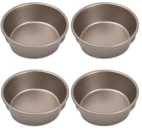4 Stück Mini Runde Backformen, Kleine Runde Kuchenform -∅ 11cm/4cm Tief- Tortenform aus Kohlenstoffstahl, Kuchenbackform Rund mit Antihaftbeschichtung, zum Backen Tortenboden/Nachtisch/Bread