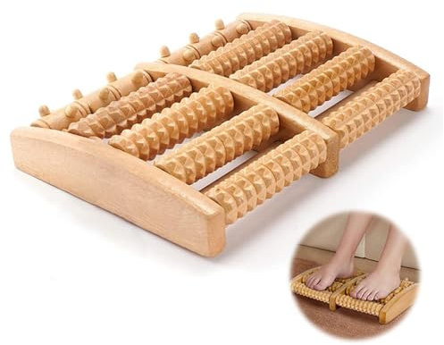 Fussmassageroller Holz, Durchblutungsförderndes Fußmassagegerät, Holzroller Fußmassage, Fußroller Zur Linderung Plantarfasziitis, Massageroller Für Füsse, Für Vorbeugung & Linderung Von Schmerzen