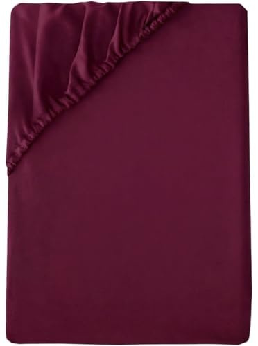 M&J Home Single Bed Fitted Sheet Raspberry - Deep Pocket 25cm - 132 Thread Count Polycotton - Easy Care Machine Washable - 52% Polyester 48% Cotton - Shrinkage Fade Resistant