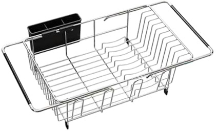 Égouttoir à vaisselle extensible au-dessus de l'évier avec support à couverts Solution de rangement peu encombrante pour un séchage efficace et un accès facile