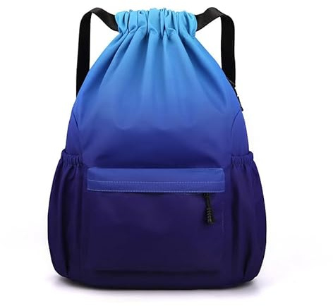 SSDH Sacca da Palestra con Coulisse,Sacca Sportiva Borsa con Coulisse,Impermeabile Sacchetta Sportiva Zaino con Coulisse per Uomo Donna per Sport Vacanze Viaggi (Blu Scuro, S)