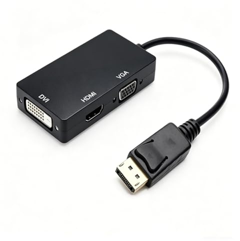 Ubric Multifunktionell DisplayPort DP till HDMI/DVI/VGA hane till hona 3-i-1-adapterkabel