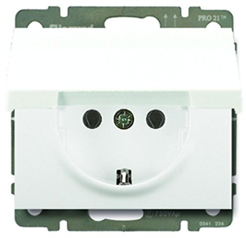 Legrand Schuko-Steckdose mit Klappdeckel Galea, ultraweiß, 771064