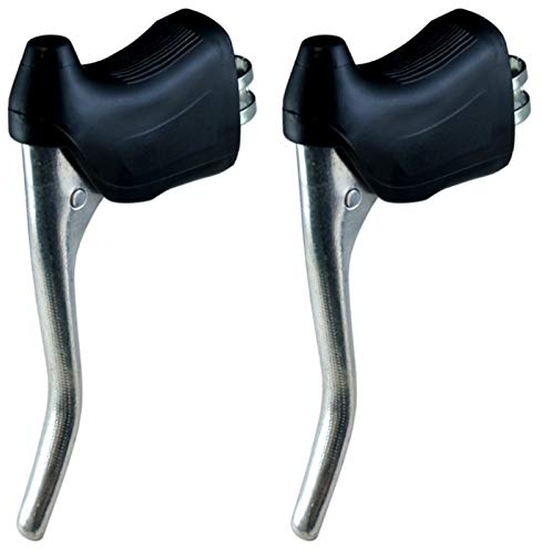 cyclingcolors Paar BREMSHEBEL + GRIFFGUMMIS BREMSEGRIFFE SCHWARZ Vintage Fahrrad Classic Retro 22.2 Oldtimer RENNRAD