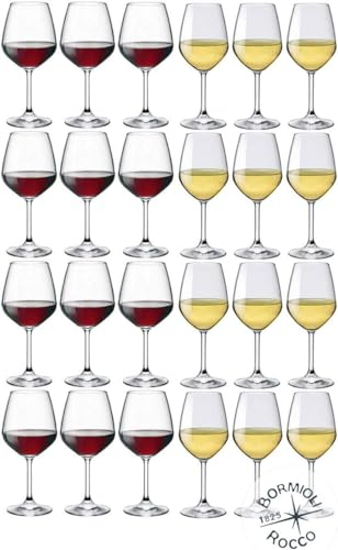 Collection DIVINO Bormioli Rocco – Lot de 24 verres à vin – N° 12 Divin rouge 53 cl + 12 Divin blanc 44 cl élégance à table