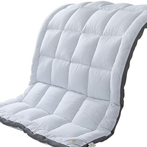 SUFUEE Cubrecolchón Individual y Protector de colchón, Parte Superior de Almohada Alternativa de plumón de Felpa de Calidad, Funda de colchón extragruesa de 2 Pulgadas (39 x 75 Pulgadas)