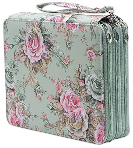 Happy Fox Color Pencil case, 120 Slots Color Pencil case PU Leather Storage Bag Series(Pink)…