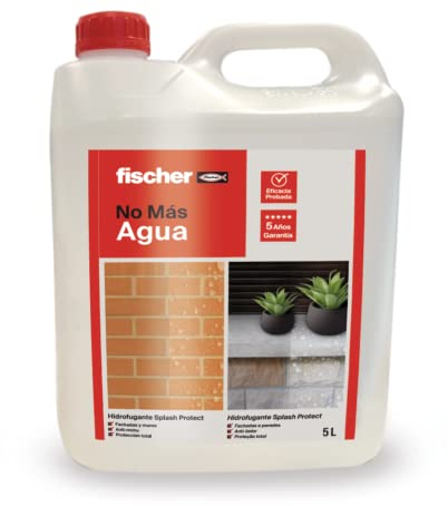 Fischer 564126 - Impermeabilizante hidrofugante Transparente y antimoho para fachadas, terrazas, tejados en ladrillo, muro, piedra, 5L