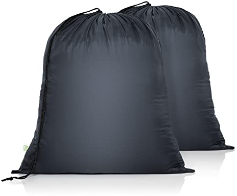 OTraki 2 Stück Wäschesack Reise, 50x60cm Faltbarer Laundry Bag mit Kordelzug Wäschesammler Schmutzwäsche Aufbewahrungsbeutel Kleidung Tasche für Schlafsaal und Reisen Wäscheraum