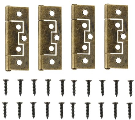 dophee 4Pcs Surface Mount Interior Non-Mortise Door Hinges, Antique Bronze
