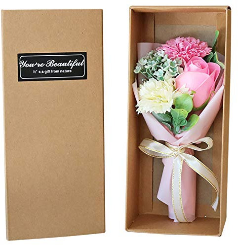 Coffret Cadeau pour La Fête Des Mères, Bouquets de Fleurs, Roses Éternelles Préservées, Cadeaux pour Femmes et Filles, Faux Savon, Fleur Artificielle Maman Cadeau Anniversaire Mamie Femme Collège Deco