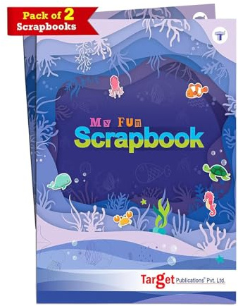 A4 Scrapbooks for Kids (Pack of 2, 32 Pages each) | DIY Scrapbooking Photo Album | Colourful Scrapbook | Perfect Photo Book for Birthday, Anniversary, Wedding, School Project | Multicolor