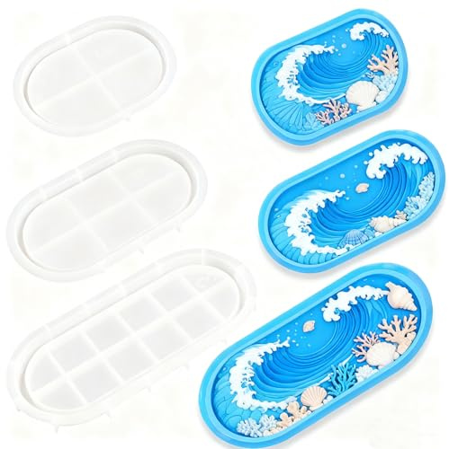 YRIHJIXQ 3pezzi vassoio silicone stampi colata stampi resina epossidica gesso cemento stampo per pallet