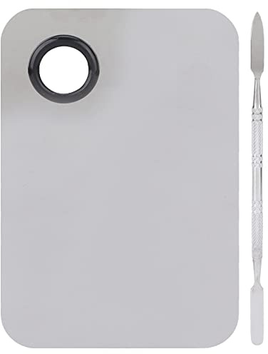 Ejoyous Palette de Mélange de Maquillage avec Spatule, Palette Cosmétique Palette de Maquillage Coréenne Palettes Cosmétiques en Acier Inoxydable pour Fond de Teint Cosmétique Fard à