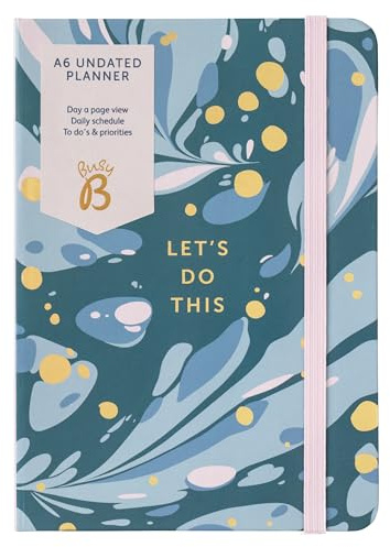 Busy B A6 Day a Page Undated Planner Diary - Compact Design with Great for Using when Required - Daily Schedule, Timings, Notes Pages, Day to a Page Layout, To Do's, Priorities & Elastic Closure Band