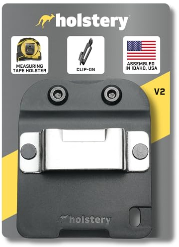 Holstery TapeMaster | Clip-On Tape Measure Holder - Low-Profile Measuring Tape Holster for Your Belt, Tool Bags, Pockets, or Pants