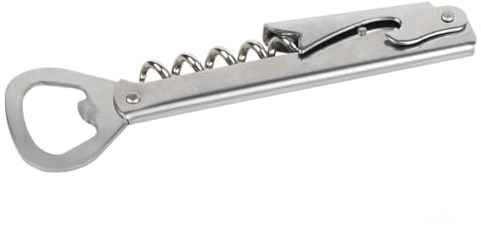 sacacorchos - sacacorchos de acero inoxidable de 14 cm, resistente y duradero, incluye abridor, ideal para abrir botellas de vino y bebidas.