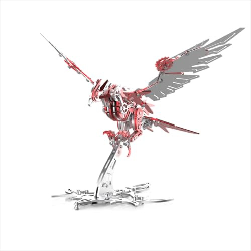Crimson Emperor Falcon - Kit de modelo de metal de 279 piezas, rompecabezas 3D de acero inoxidable 304, juego de construcción coleccionable de ave de presa para adolescentes y adultos, idea de regalo