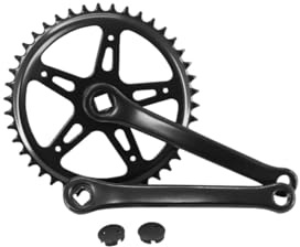 cyclingcolors Platos y bielas para Bicicleta con Brazo de biela, 42 Dientes, Longitud 170 mm, Acero, Negro, 2,38 (3/32)