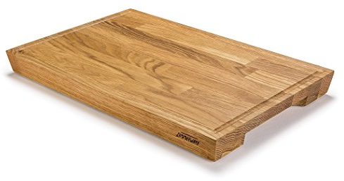 ZIMMERWARE Schneidebrett aus Massivholz mit Saftrille. Eiche geölt