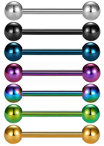 vcmart Zungenpiercing aus Chirurgenstahl Barbell Stablänge 16mm