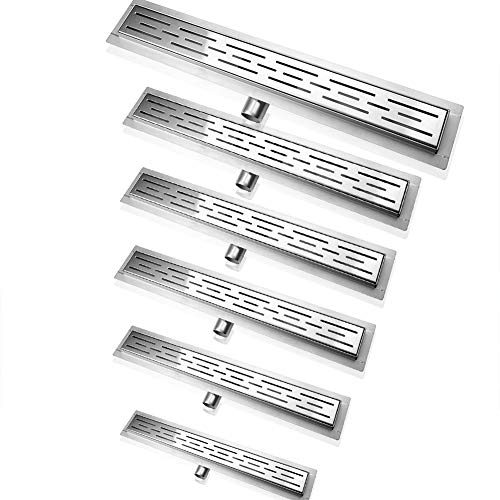 S SIENOC Desagüe de ducha Canaleta de desagüe de acero inoxidable 80cm extremadamente plano- Rejilla de ducha de desagüe de suelo de baño de acero inoxidable baño largo invisible