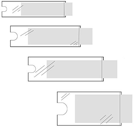 Klebeshop24 BESCHRIFTUNGSFENSTER SELBSTKLEBEND | Format + Menge wählbar | Transparent | Schmale Seite offen | Selbstklebetaschen / 35 mm x 75 mm, 120 Stück
