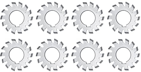 8Pcs 1-8 Engins coupants à engrenages pour fraiseuse en acier à grande vitesse en forme de disque 20 ° Angle de pression M1