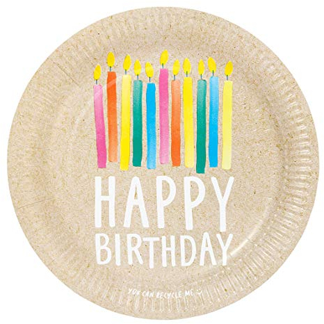 Talking Tables Pack of 10 Size 23cm ECO Party Paper Zero Plastic on Product or Packaging Perfect Disposable Biodegradable Partyware for All Ages and Unisex, Kraft Recyclable Birthday Plates
