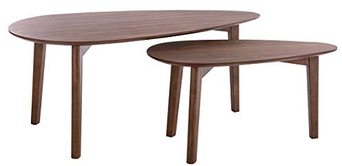 Miliboo Tables Basses gigognes scandinaves Bois foncé Noyer (Lot de 2) ARTIK