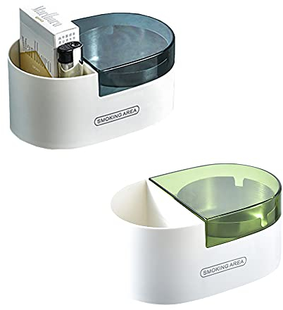 2 Stücke Aschenbecher, Wandaschenbecher Edelstahl, Wandmontage Aschenbecher, Wandascher, Aschenbecher, Wird in Bars, Clubs, Büros und Häusern Verwendet (Grün, Blau)