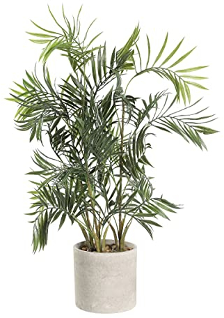 EGLO LIVING Kunstpflanze Tobetsu, 75 cm, künstliche Zimmerpflanze Palme im Topf, naturgetreue Wohnzimmer Deko Pflanze, Kunstpalme groß, grüner Kunststoff und brauner Paper Pulp