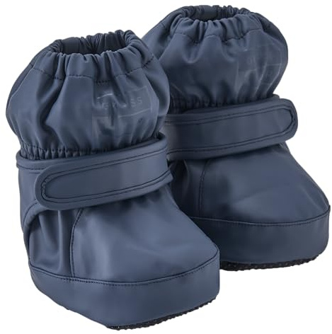 Grass & Air Baby Booties Unisex PU, Mini Adventure Baby Showerproof Bootie, Fleece Lined Overshoe (Navy, UK Footwear Size System, Toddler, Age Range, Medium, 12 Months, 18 Months)