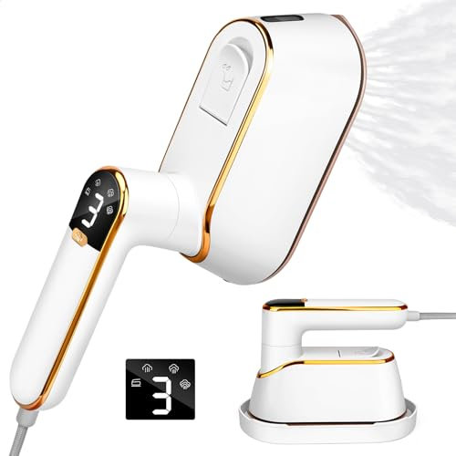 2 in 1 Dampfbügeleisen mit LCD-Display,4 Modi 1200W Tragbare Steamer Dampfglätter mit 180° Drehbarer Griff,15s Schnellaufheizung,Wassertank 110 ML,Reisebügeleisen für Kleidung & Hemden Bügeln