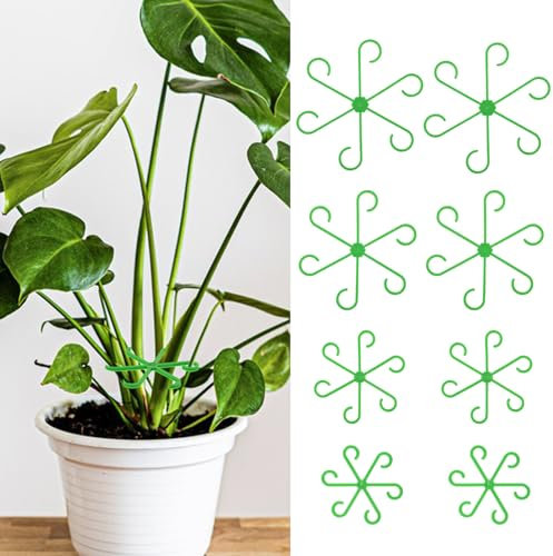 Tyqour 8 Stück Pflanzenstütze Staudenhalter, Pflanzenhalter Pflanzenklammern zur Unterstützung, Wiederverwendbarer Pflanzenstützen Ring für Monstera Pflanzen, Blume, Hortensien, Rosen, Tomaten