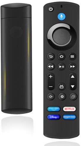 Glitfix Telecomando Vocale Sostitutivo(4 Gen) Compatibile con Amz Fir-e TV Stick 2nd Gen e 3rd Gen,Stick Lite,4K e 4K Max,Fir-es Cube 2nd e 3rd Gen,Con Funzione Bluetooth e 4 Tasti di Scelta Rapida