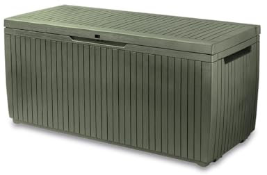 Keter Baule da Giardino Springwood, Capacità Contenitiva Fino a 305 L, 123 x 53.5 x 57H, Verde