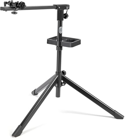 CXWXC Supporto per montaggio bicicletta – Supporto professionale per riparazione con vassoio degli attrezzi e scomparto magnetico (Nero)