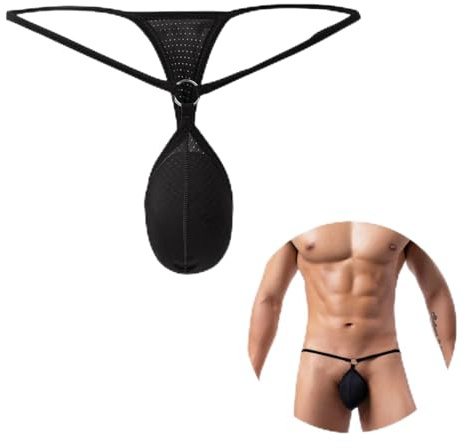 Gatamiau Hombre Tanga Sexy Ropa Interior de Malla Transparente Jockstrap Suspensorio Talla Grande Calzoncillos Lenceria Slips Transpirable Mankini
