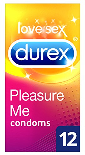 Durex Pleasure Me Ribbed and Dotted Condoms (Pack of 12),Clear
