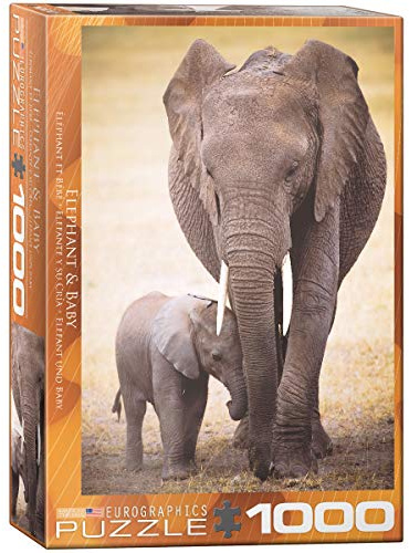 Eurographics 6000-0270 Elephant & Baby Puzzle, Various, 48 x 68 cm